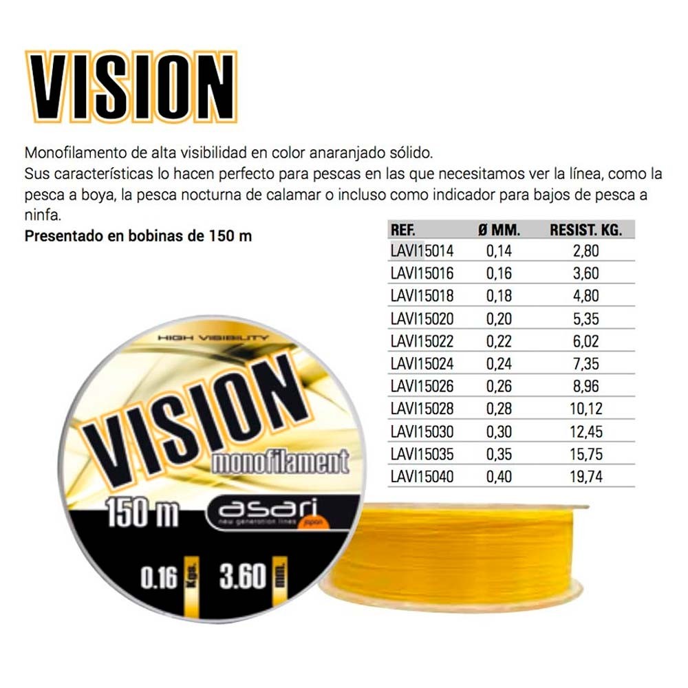 Comprar B/150 m ASARI VISION 0,22 mm B/150 m ASARI VISION 0,22 mm
