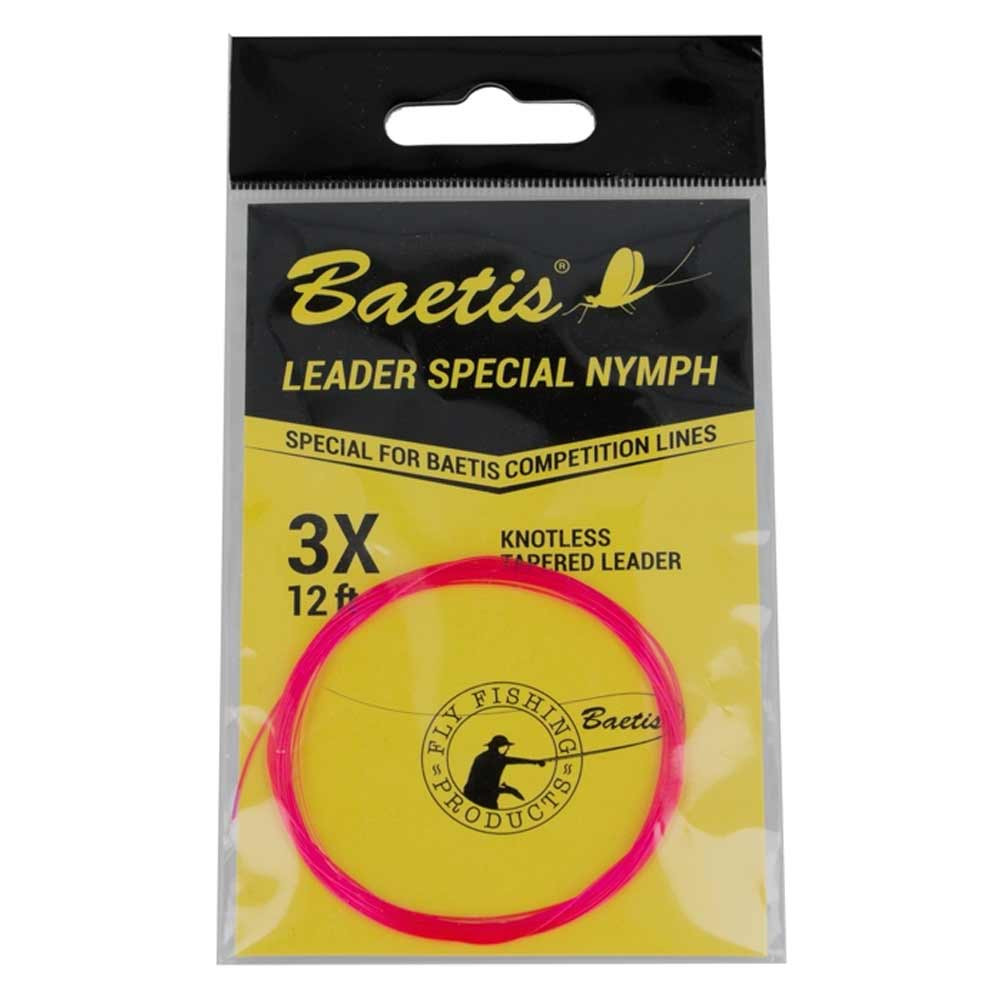 BAJO CONICO BAETIS NYMPH PINK 12 PIES 3X