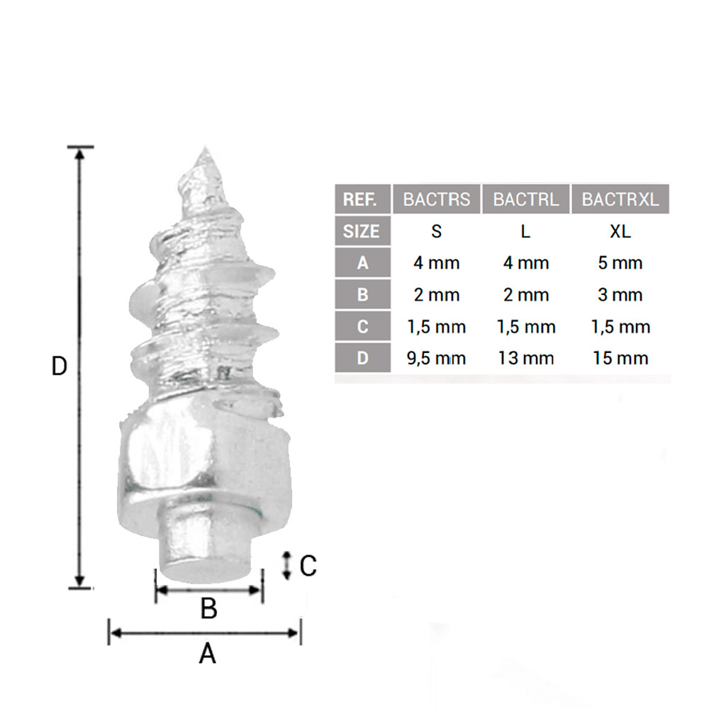 CLAVOS TUNGSTENO BAETIS ROSCADO TALLA L 20 ud