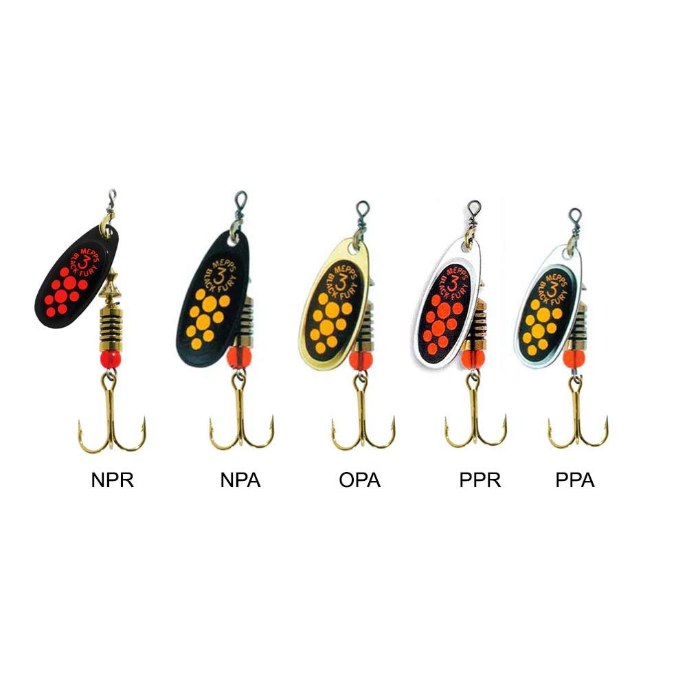 Cucharilla Mepps Black Fury 2 negro Puntos Amarillos