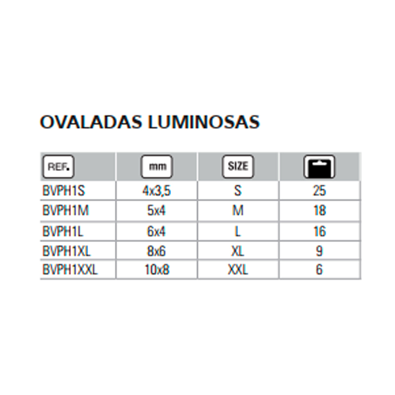 Perlas Vercelli ovaladas luminiscentes B/18 M