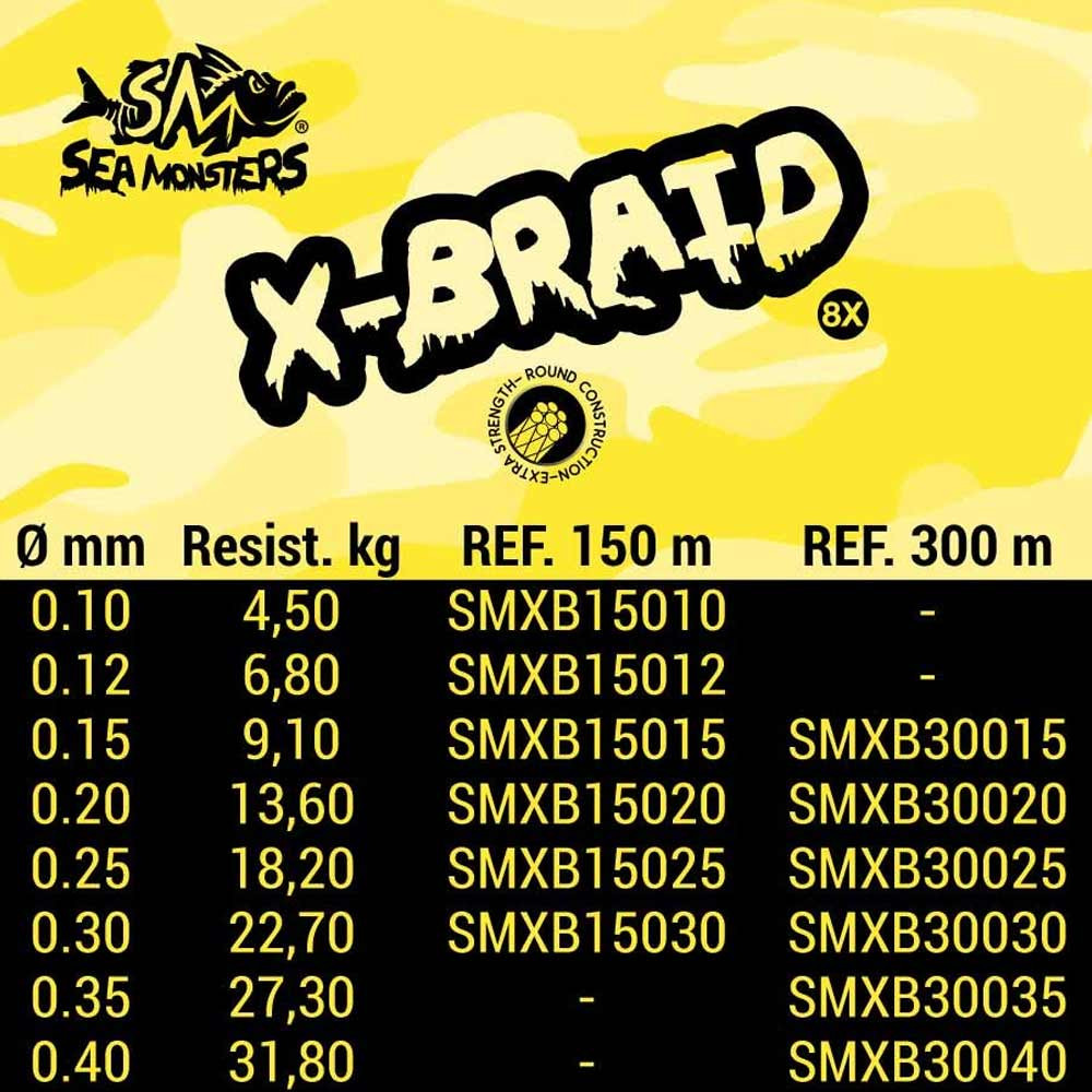 SEA MONSTERS X-BRAID 8X 150 M 0,10
