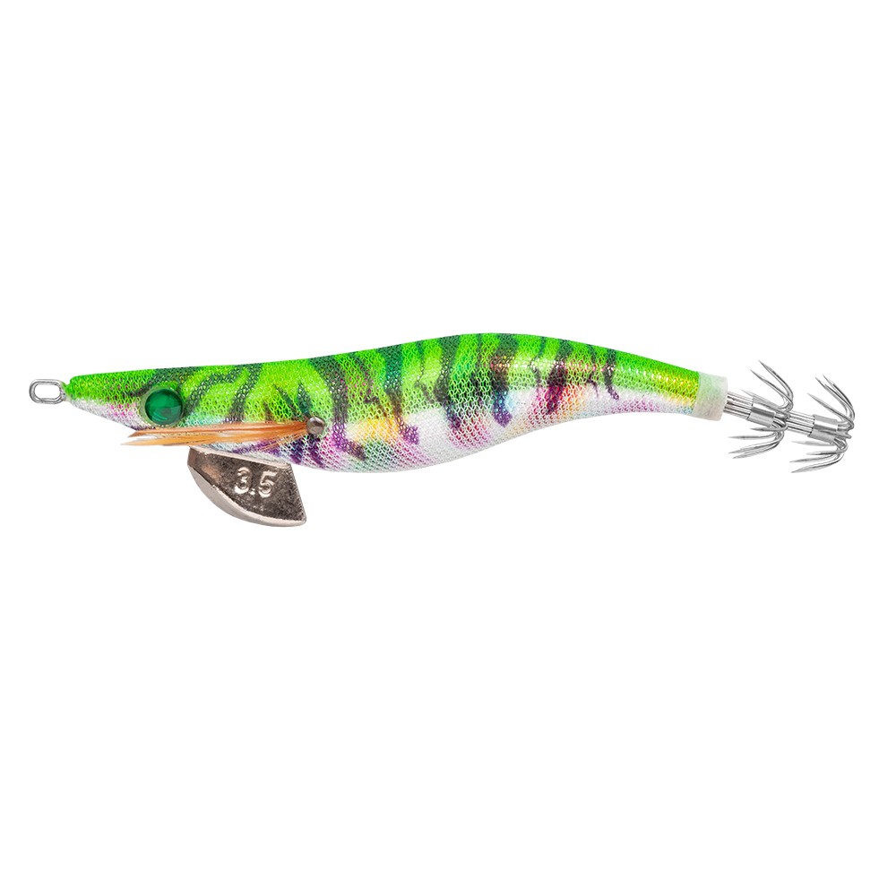 Señuelo Cinnetic Crafty Tiger Glow 3.5  color 5 rainbow green