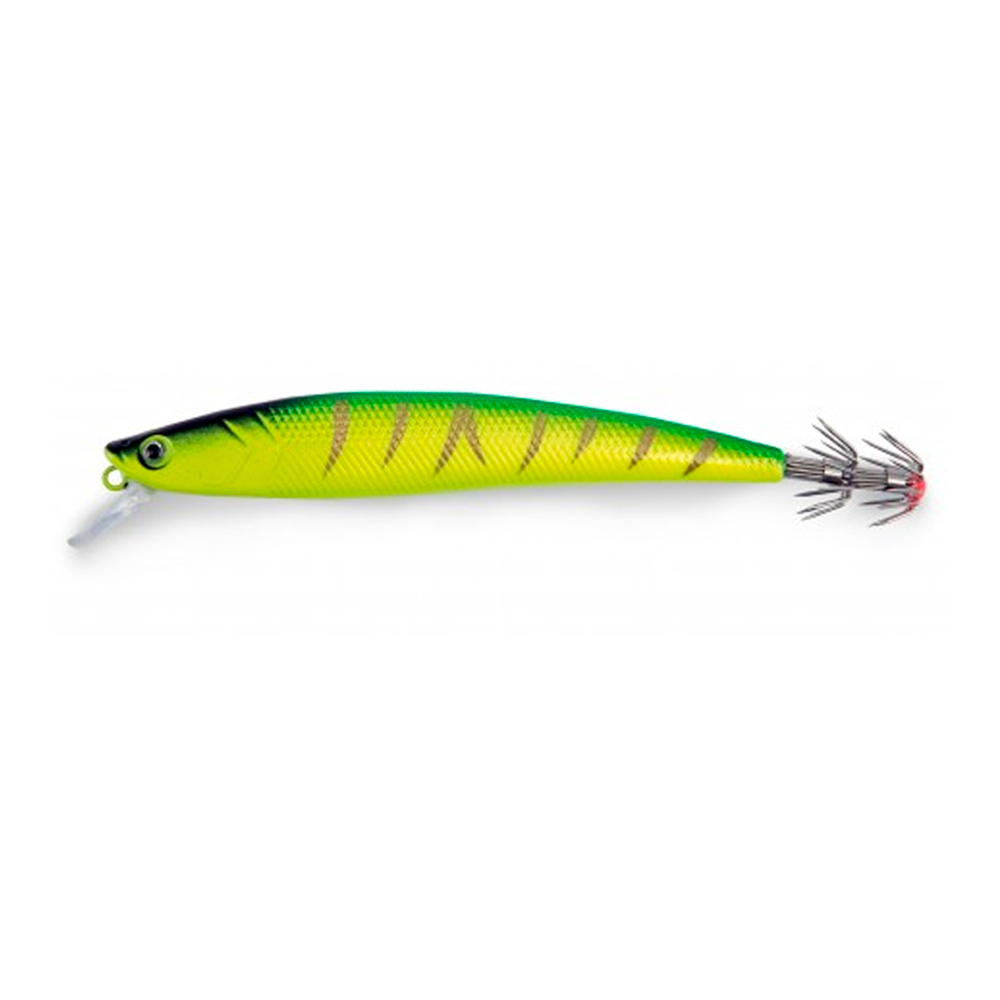 Señuelo LineaEffe Squid Troll Revolution 11cm green yellow tiger