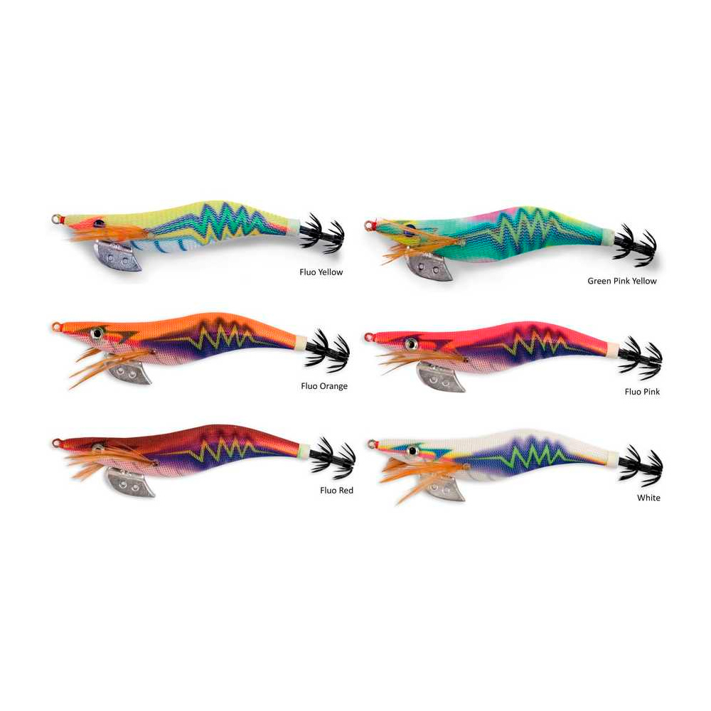 Señuelo LineaEffe Thunder squid jig orange blue s 3,5
