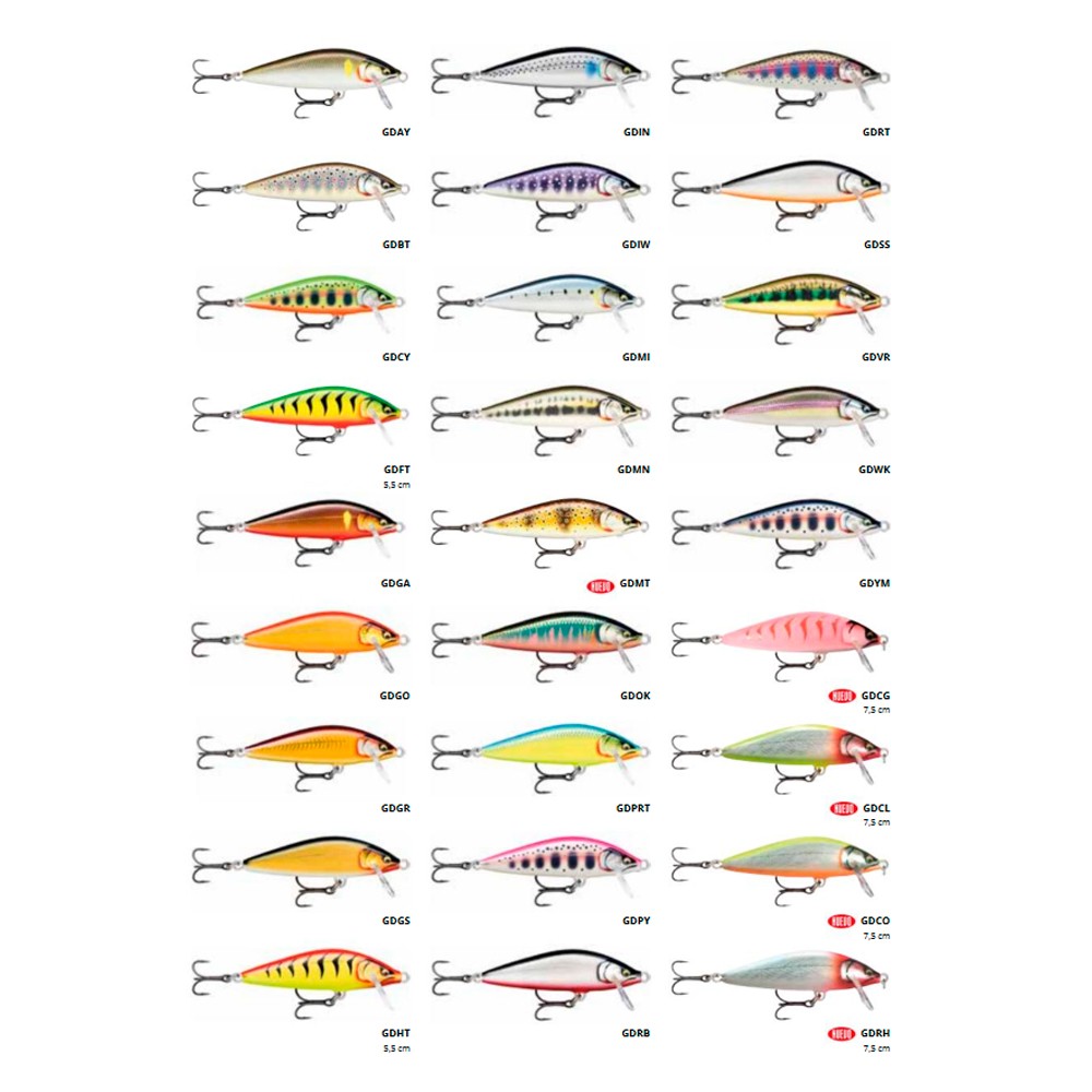Rapala CountDown Elite Fishing Lure - Gilded Gold Orange Slow-Sinking Balsa Crankbait