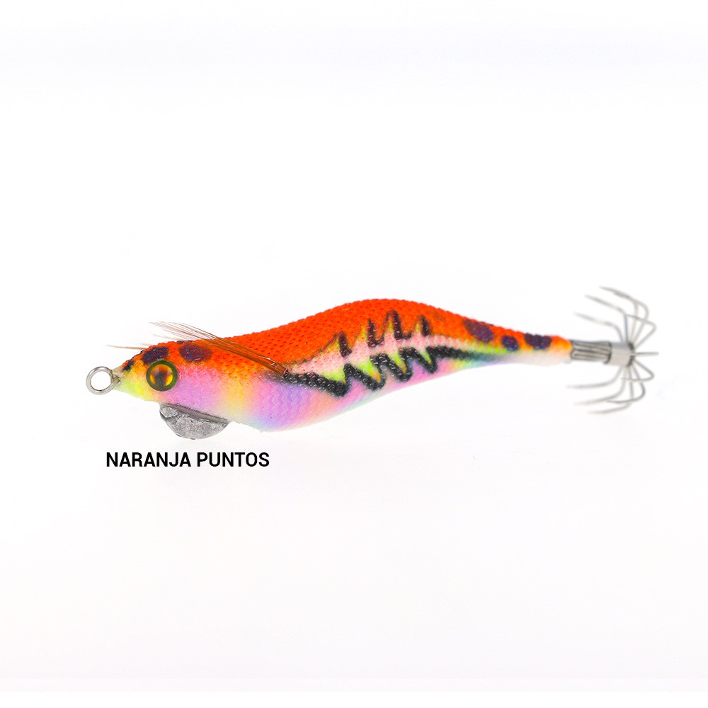 Señuelo tallado Sea Monsters Egi-as Bones 1.0 naranja puntos