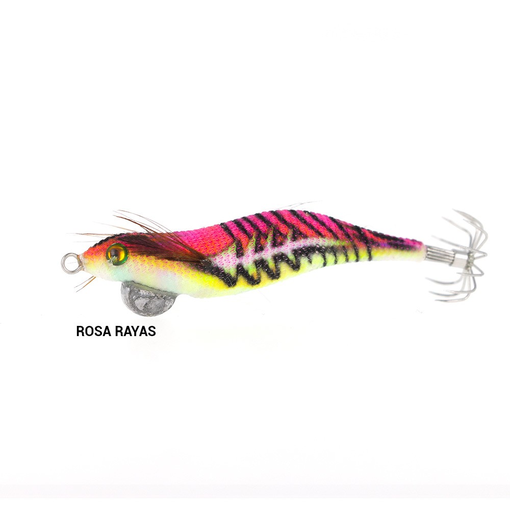 Señuelo tallado Sea Monsters Egi-as Bones 1.0 rosa rayas