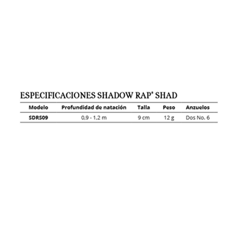 Señuelo Rapala Shadow Rap Shad 9cm FT