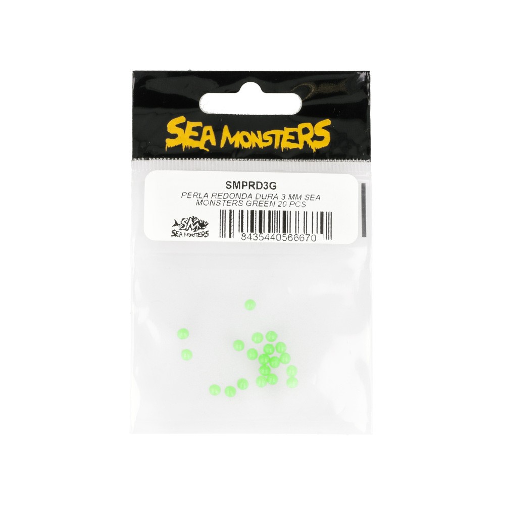 Perla redonda dura 3 mm Sea Monsters green 20 pcs