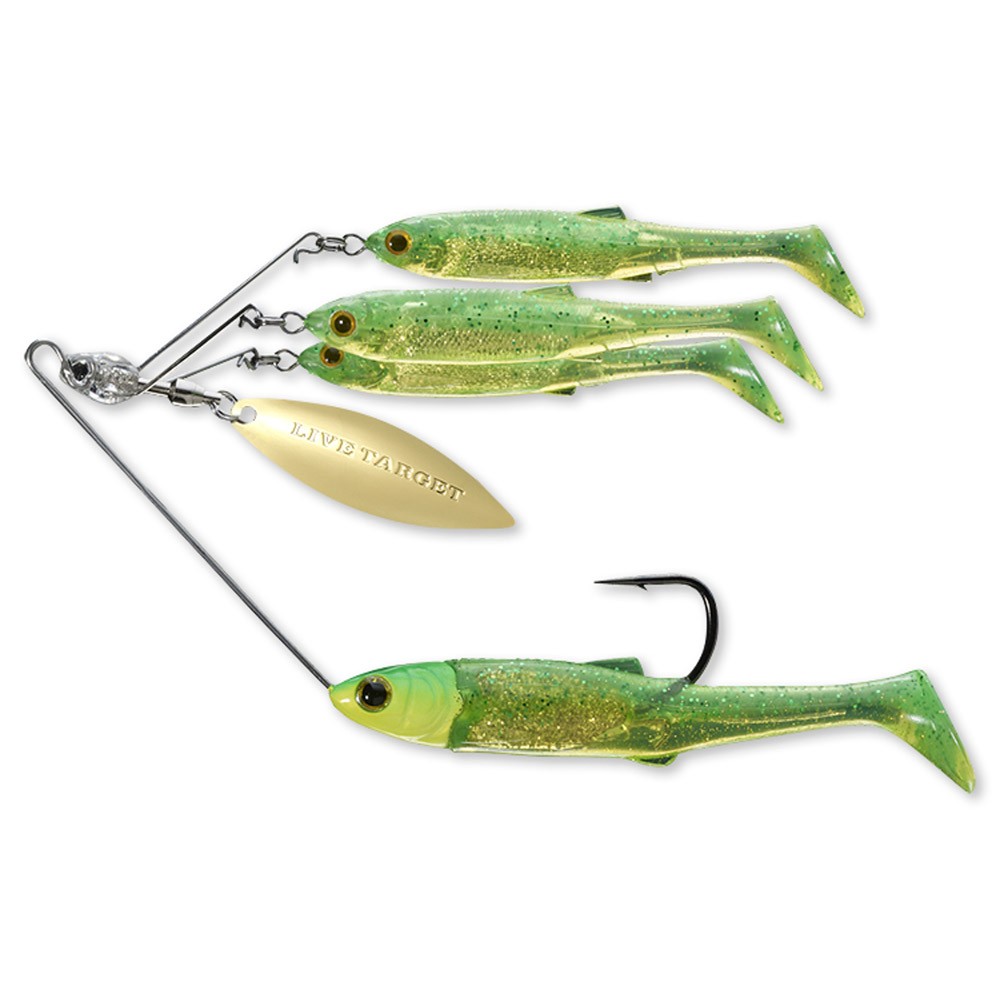 Señuelo Live Target BaitBall Spinner Rig lime chartreuse/gold small 11gr