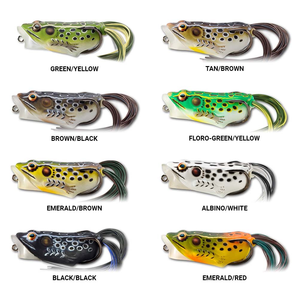 Señuelo Live Target Hollow Body Frog Popper green/yellow 55