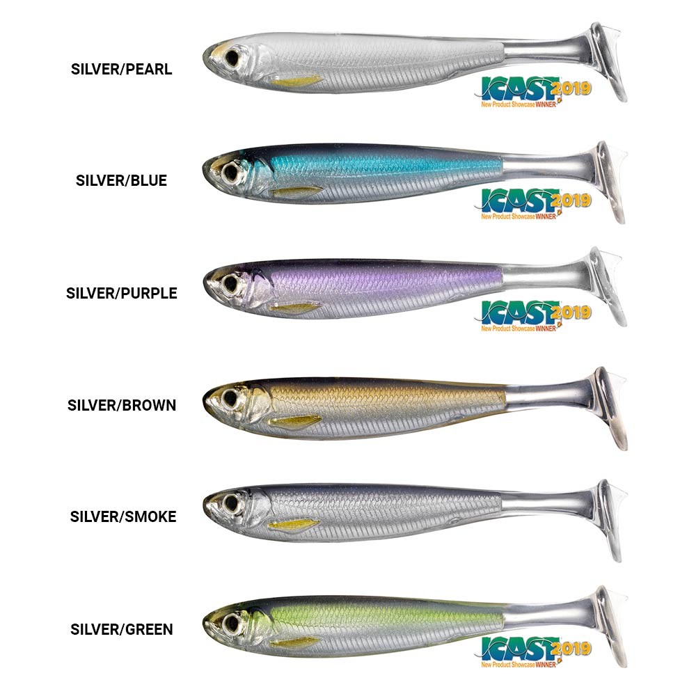 Señuelo Live Target Slow-Roll Shiner Paddle Tail silver/purple 125