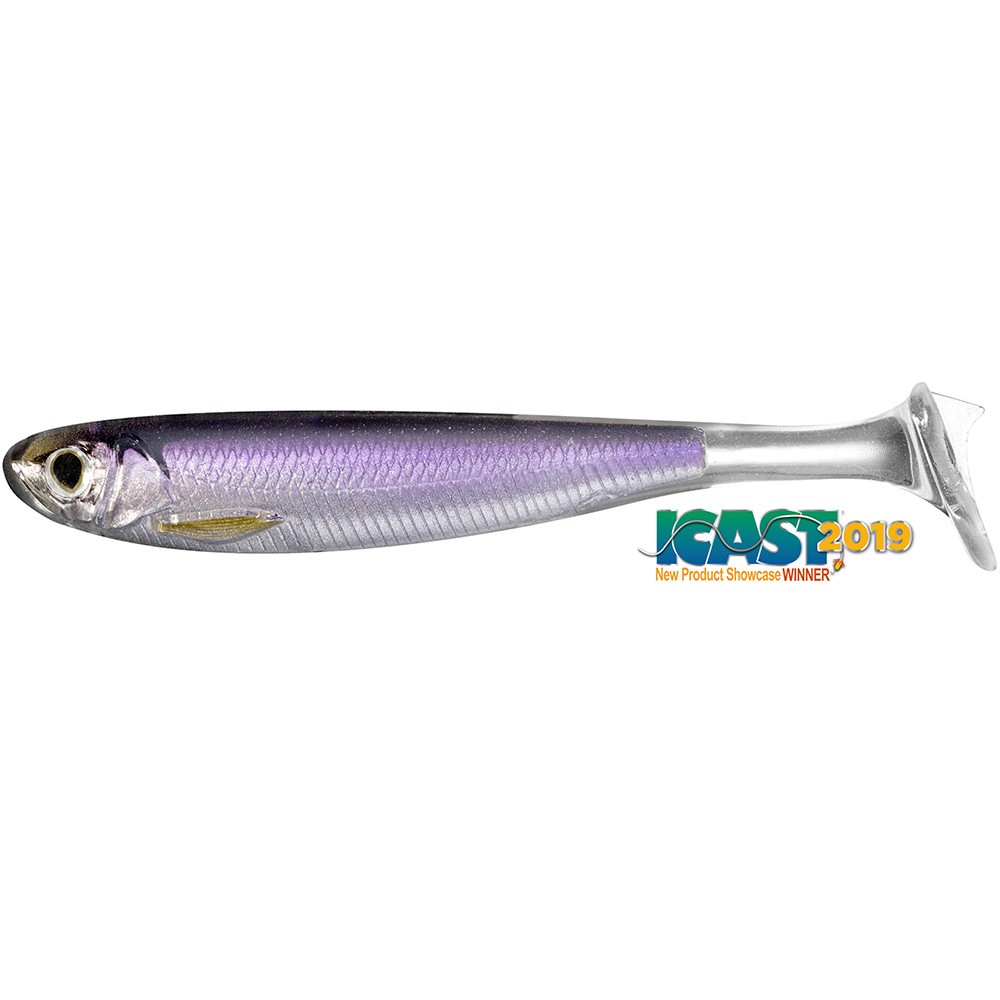 Señuelo Live Target Slow-Roll Shiner Paddle Tail silver/purple 125