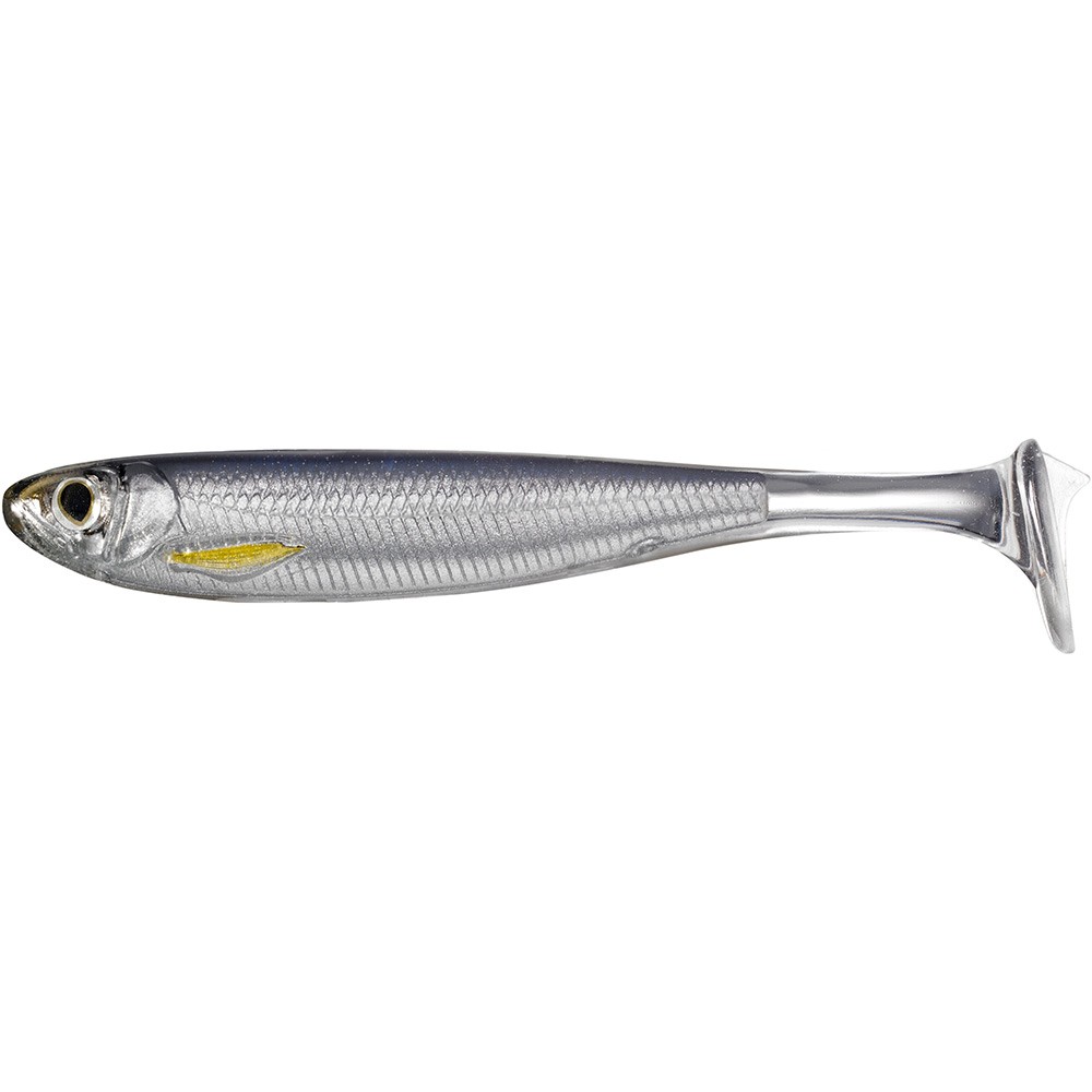 Señuelo Live Target Slow-Roll Shiner Paddle Tail silver/smoke 75